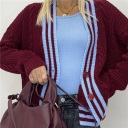 cardigan con bordo a righe contrast